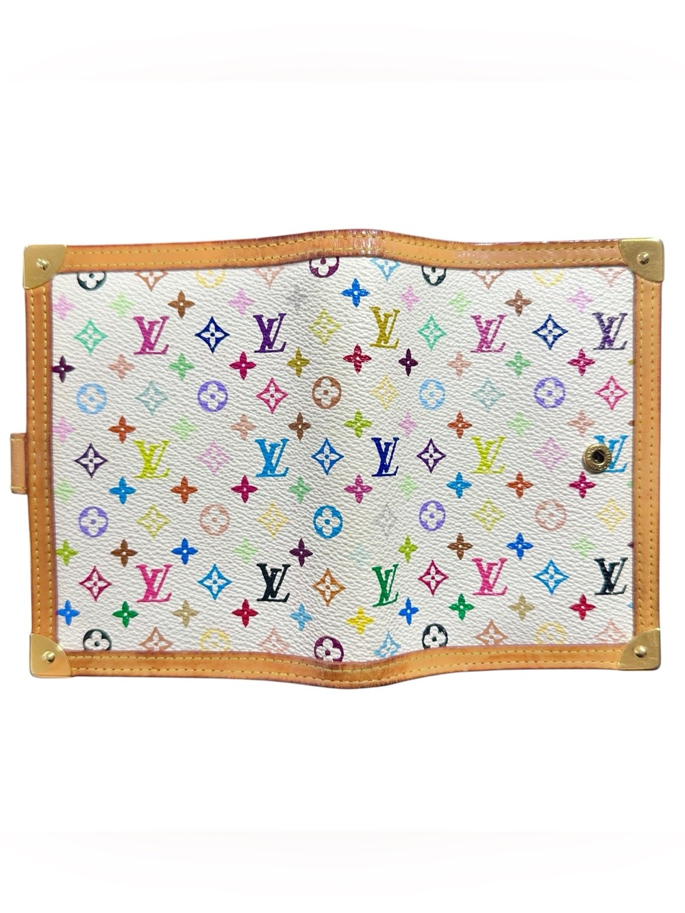 Louis Vuitton Murakami Multicolor White & Vachetta Leather Agenda PM Wallet - Picture 5 of 16